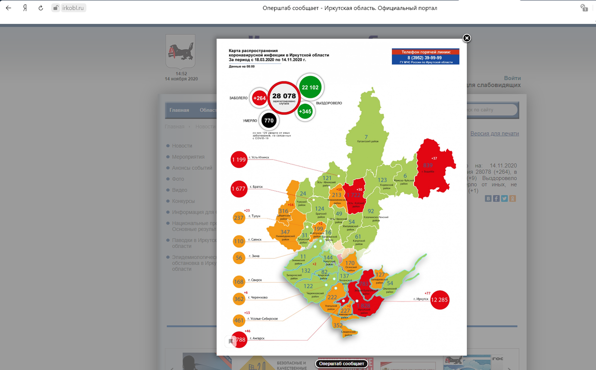 Карта распространения коронавируса в иркутской области на сегодня